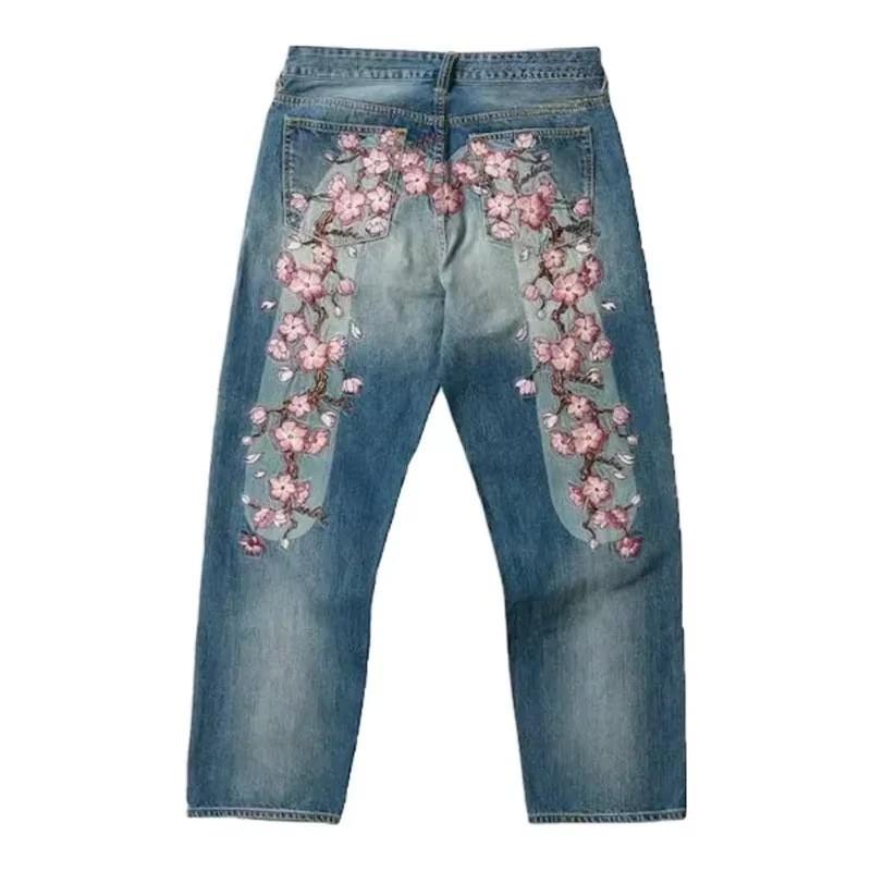 Womens Y2K Vintage Print Straight Leg