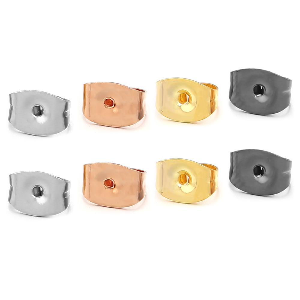 100-200 Stück 4,5x6mm Edelstahl Schmetterling Ohrring Sicherheitsverschluss Metall Ohrstecker Für Schmuckherstellung DIY Ohrring Zubehör