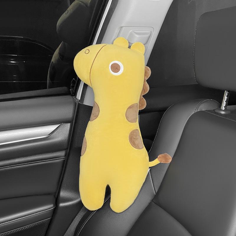Dinosaur Unicorn Plush Seat Belt Shoulder Cover - Cute Cartoon Decoration for Cars