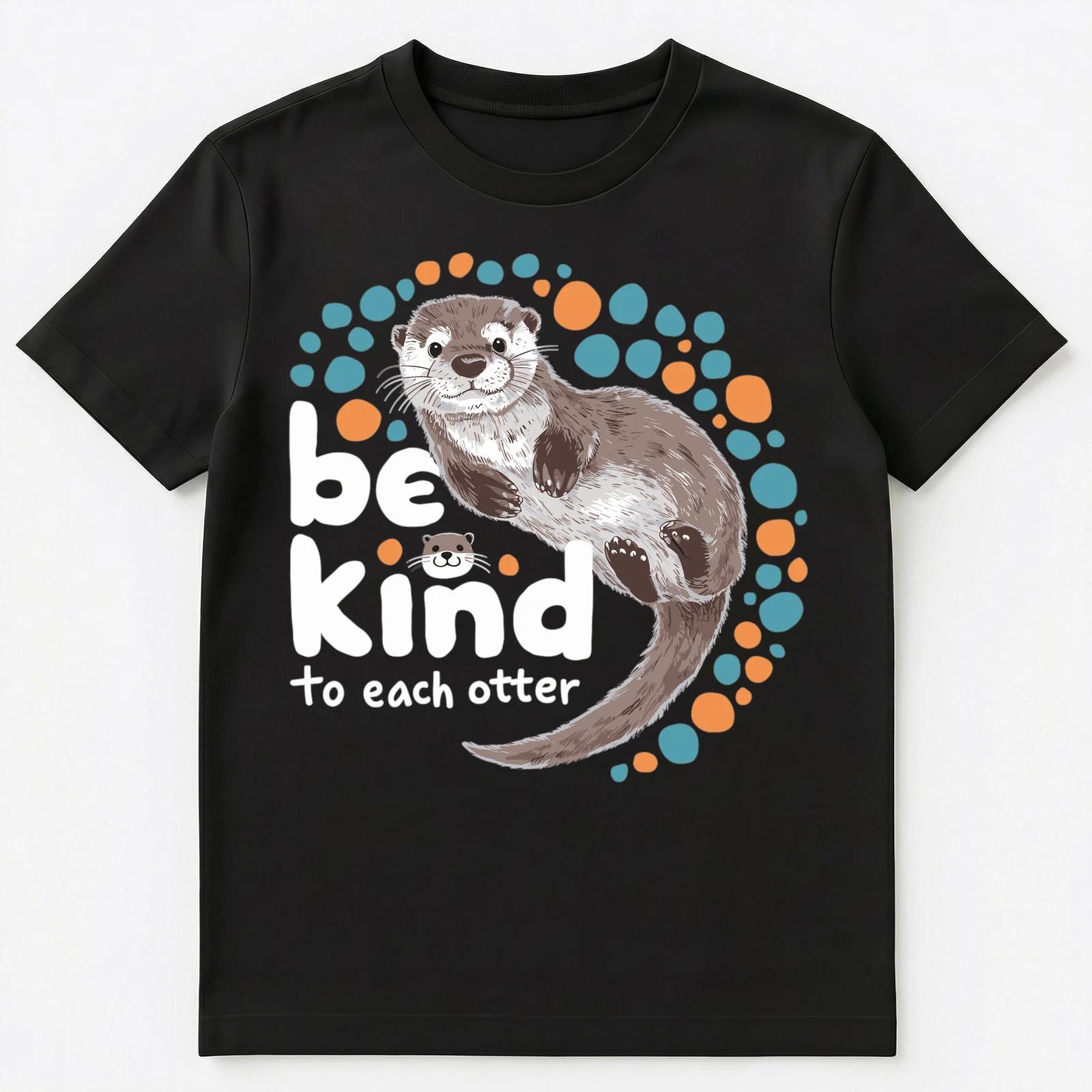 Cute And Funny Otter Be Kind Pun Unisex T-Shirt XL