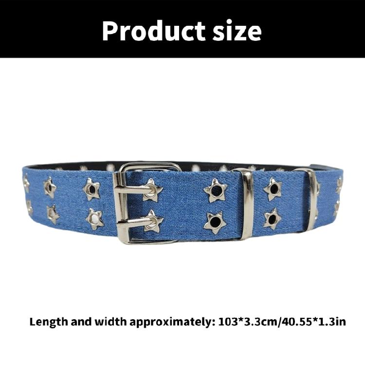 Adjustable Star Waist Belt with Star Silver Studs Detailing for Rock Music Lover Festivals and Nightclubs Waistband