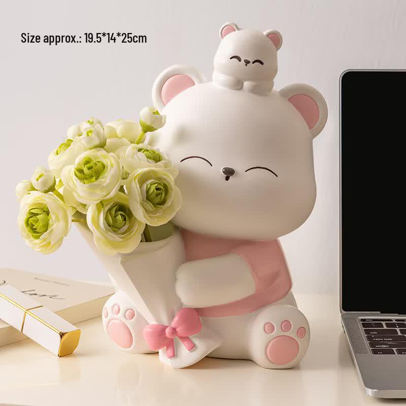Cream Style Hug Bear Resin Figurine