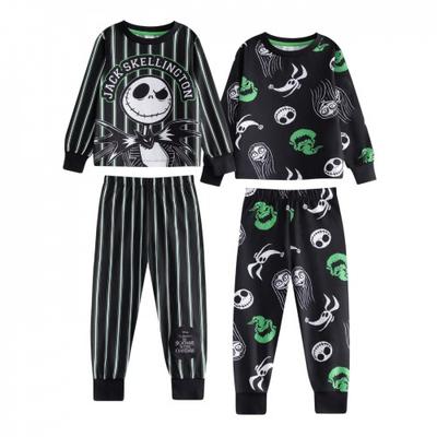 The Nightmare Before Christmas Childrens/Kids Jack and Sally Long Pyjama Set (Pack of 2)