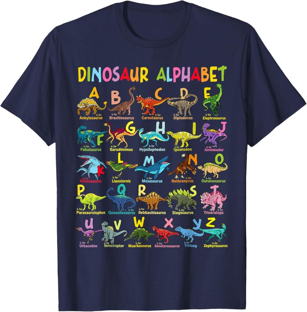 Types of Dinosaurs Alphabet A-Z ABC Dino Identification Unisex T-Shirt