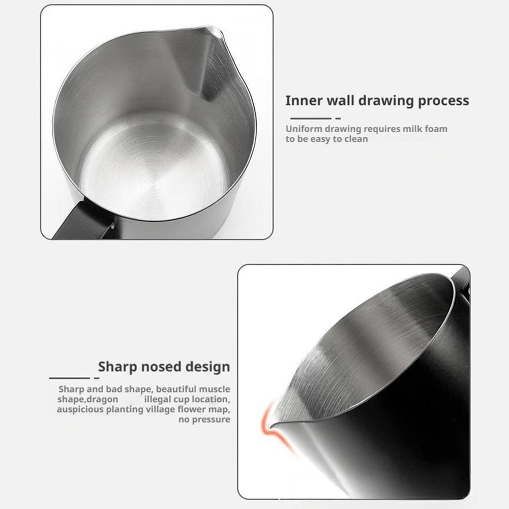 Stainless Steel Coffee Latte Art Mug Milk Creamer Frothing Pitcher With Scale Coffee Needle Nosed Cup Home Coffee Latte Mug