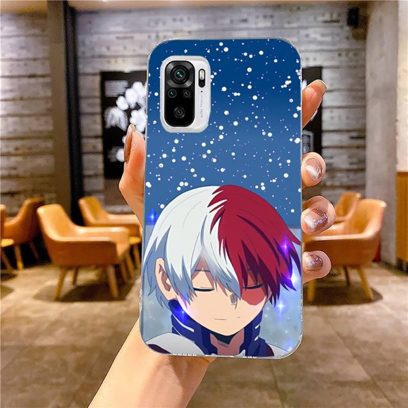 Shoto Todoroki Phone Case For Xiaomi 12 11T 10 9 Redmi Note 11 10 10S Pro Redmi 9 9A 8 Transparent Phone Cover