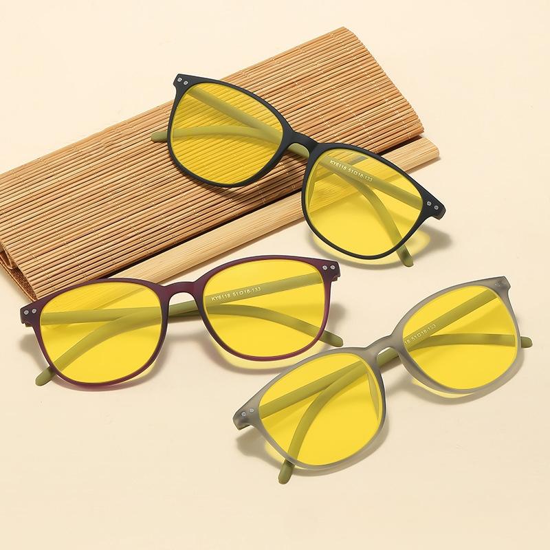 New Retro Night Vision Glasses for Men High-end Yellow Lens Anti Blue Light Driving Computer Sunglasses