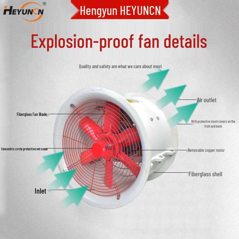 HEYUNCN FBT35 Corrosion-Resistant Explosion-Proof Duct Axial Fan