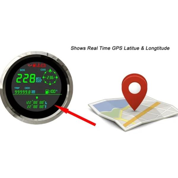 Velocímetro GPS Digital de 85mm, 0-299 km/h, nudos MPH, odómetro de viaje, medidor de nivel de combustible COG, voltímetro para barco, camión, motocicleta
