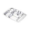 Hanlu 201 Stainless Steel Thickened Divided Cafeteria Meal Trays (10-Pack)