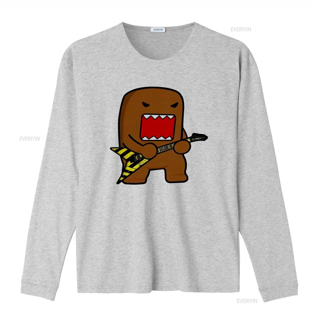 Domo Kun Rock T Shirt For Men Vintage Round Collar Guitar Print  vintage Washed graphic streetwear homme Stylish Unisex