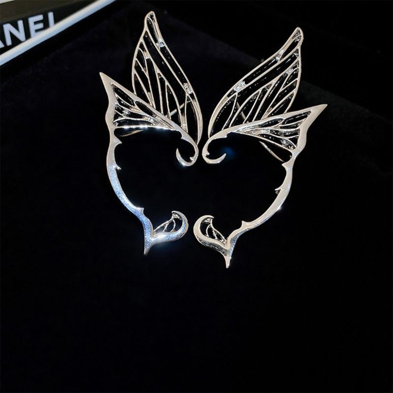 Butterfly Fairy Ear-Clips Wrap Around Elf Ear Cuffs Halloween-Cosplay Earrings