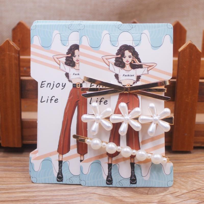 50 Pcs 11.5x6.5cm Square White/brown Hair Card Jewelry Bag Hair Card Black Blank Paper Hair Card or Jewelry Display Card