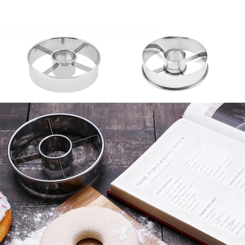 Set of 2 Commercial Stainless Steel Dessert Mold Cutters Baking Accessories Metal Texture Suitable for Baking Cookie