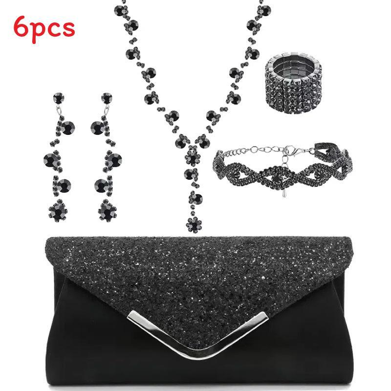 Minimalist European Style Jewelry Set With Water Diamond Embellishments For Women