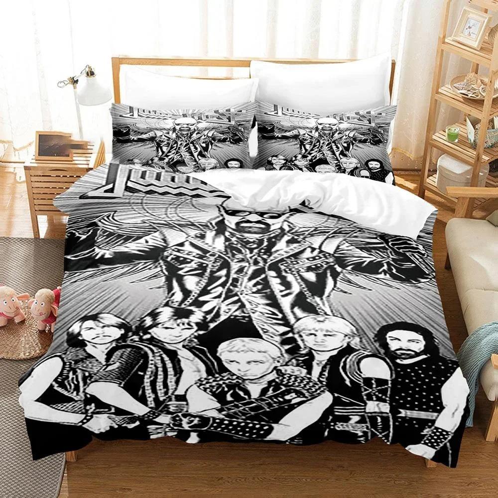 Comforter Hip Hop Band Judas Priest Bedding Set 3D Printed Suitable For Bedroom Kids Home Textile