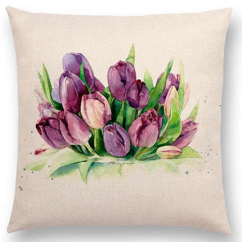 Floral Plant Patterns Throw Pillow Cover With Short Plush Print For Living Room Sofa Decoration Cushion Cover Pillow Covers