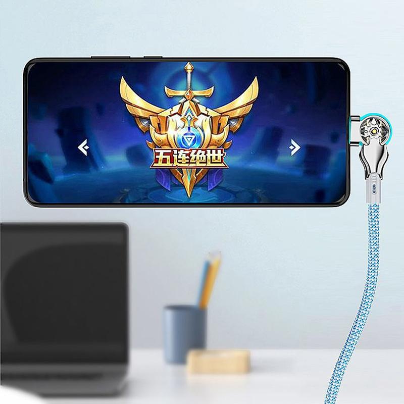 1M 2M Usb To Type C Fast Charging 180 Degree Rotation Cable Alloy Braided Data Cable For Xiaomi Samsung Huawei Phone Charger