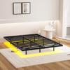 140x200 Bedframe met Zwevend Bed, LED Verlichting en Laadstation Bedframe, Metalen Bed met Lattenbodem Robuust en Stabiel, Eenvoudige Montage, Zwart