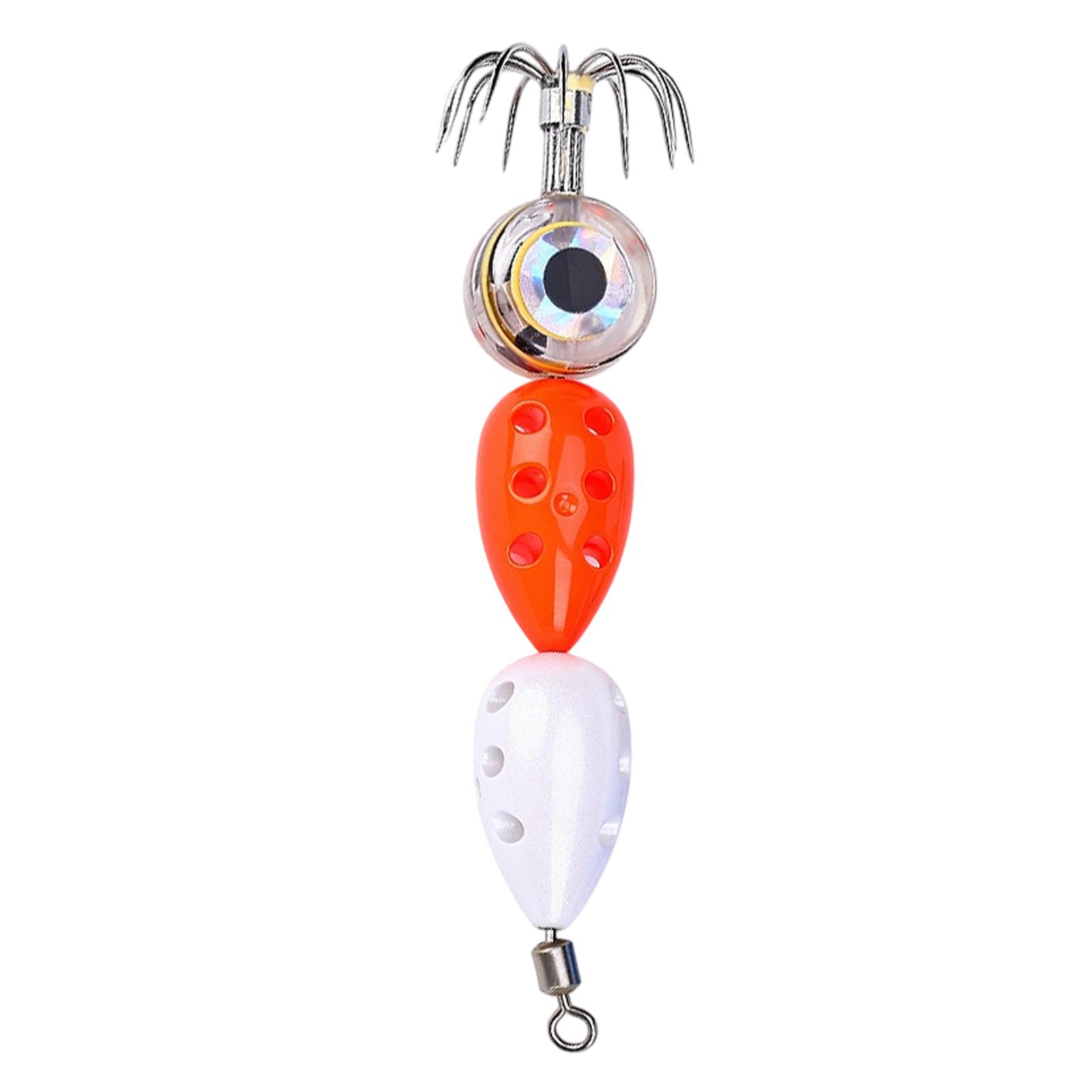 3 LED Fishing Lures with 6 Hooks Waterproof Deep Drop Saltwater Baits 3D Simulated Fisheye Lures for Offshore Saltwater Trips красный
