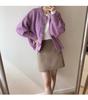 Damen Doppelseitiges Samt Langarm Top, Gebürsteter Weißer Rundhalsausschnitt, Koreanischer Stil für Herbst und Winter.