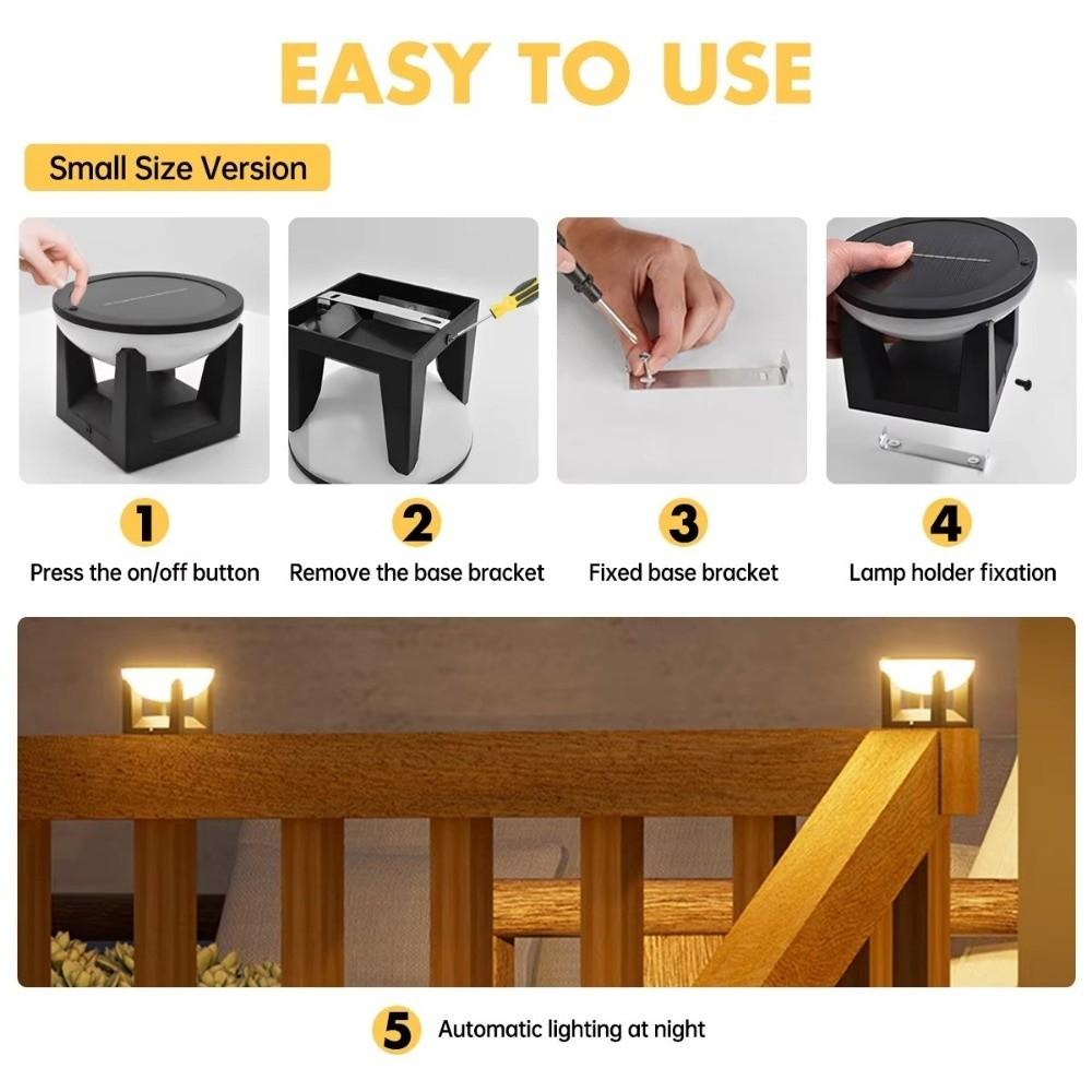 Waterproof Outdoor Solar Post Light Solar Powered Post Pillar Lamp  Patio Lighting