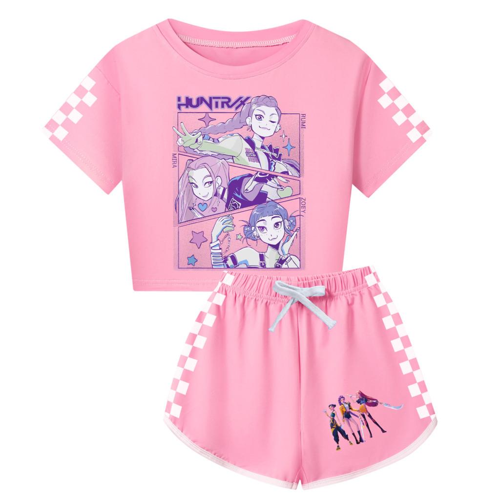 Kpop Demon Hunters Child Short Sleeve Short Pants Parent Child Pajama Set For Sleepwear Comfort