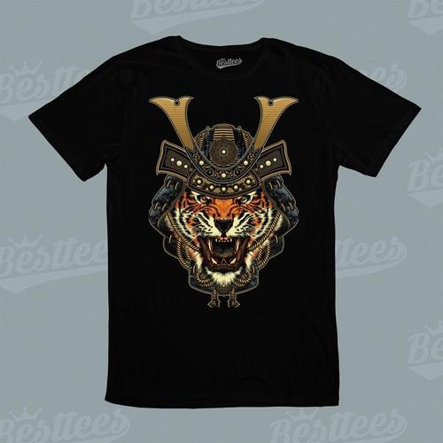 Kids / Men /Women Japanese Samurai Tiger Warrior Shinobi Graphic T-Shirt S