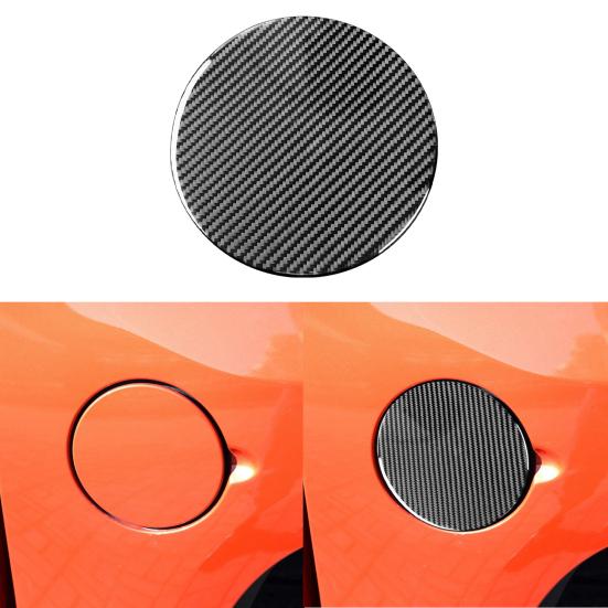 Fuel Tank Panel Cover Easy Installation Strong Sticky Carbon Fiber Black Fuel Tank Cap Sticker for Toyota Tundra 2014-2018