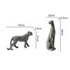 Resin Flocking Leopard Animal Sculpture Cheetah Brown Flocking Leopard Pendant Decorative Figurines Home Decoration Accessories