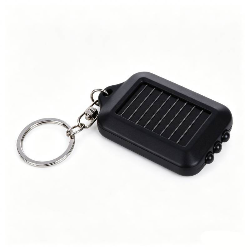 Portable Solar Powered Led Flashlight Keychain With Hand Crank For Outdoor Camping