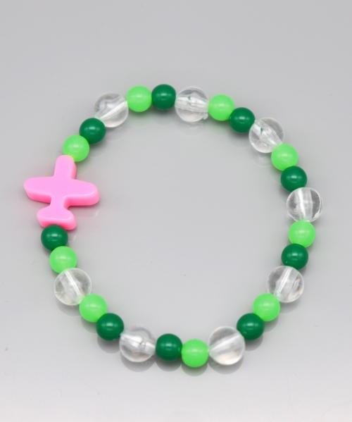 Bonbeau Vivid Color Airplane Charm Acrylic Ball Bracelet 6 Colors