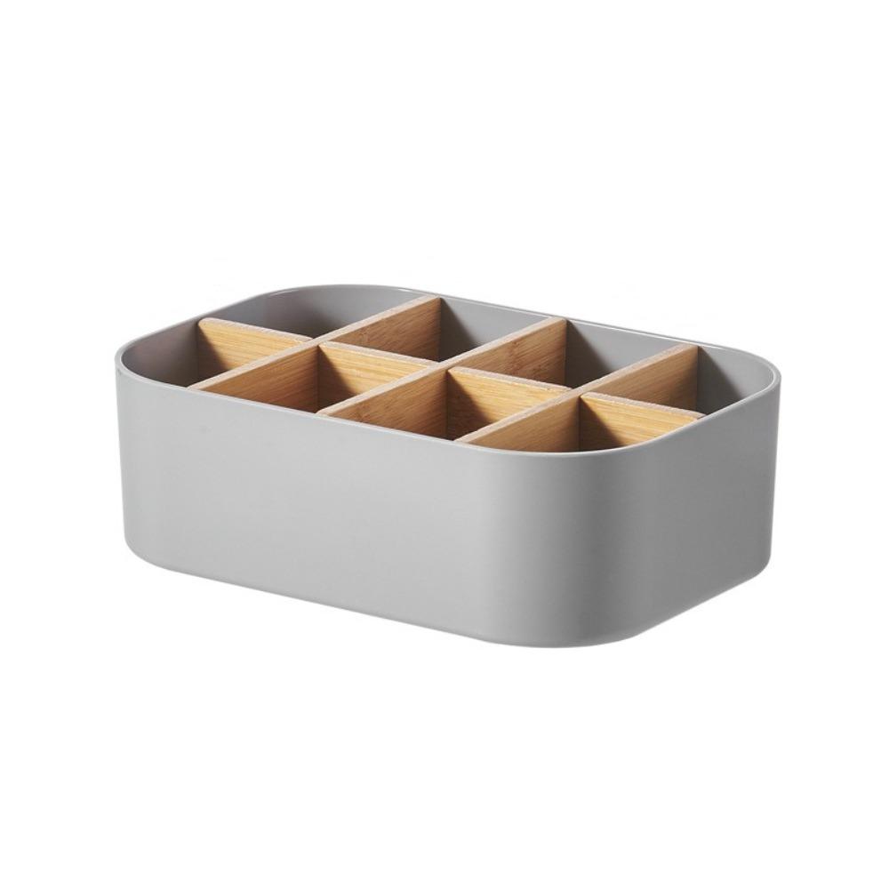 

Косметический органайзер Настольный ящик для хранения Многофункциональный держатель для пульта ДУ от телевизора Прочный органайзер для гостиной серый