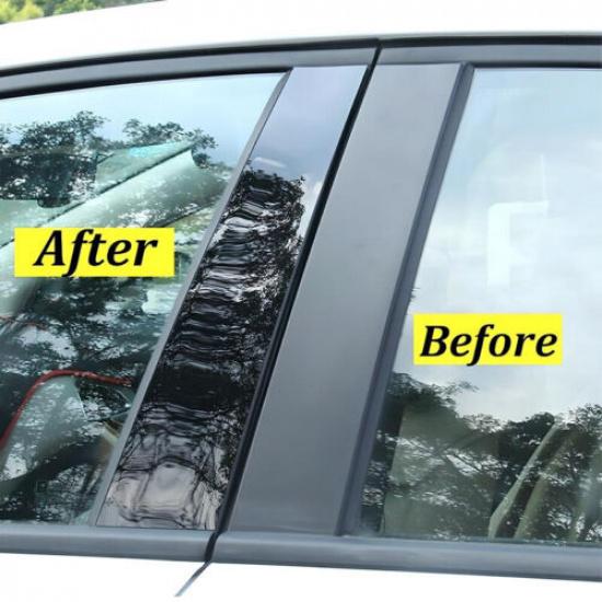 Black Window Pillar Post Molding Black Cover Door Trim For 2006~2011 Honda Civic