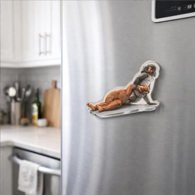 Boxing Monkey Refrigerator Magnet Set Protective Animal Fridge Magnets for Home Kitchen Office Locker Decorative