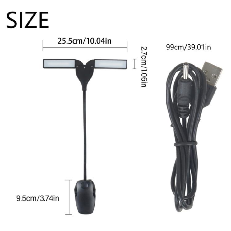 Flexibles LED Klemmleselicht LED Notenpultleuchte Lampe mit 2 Lampen