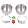 Stainless Steel Parrot Feeding Bowl with Rattan Ball for Hamster Small Animals