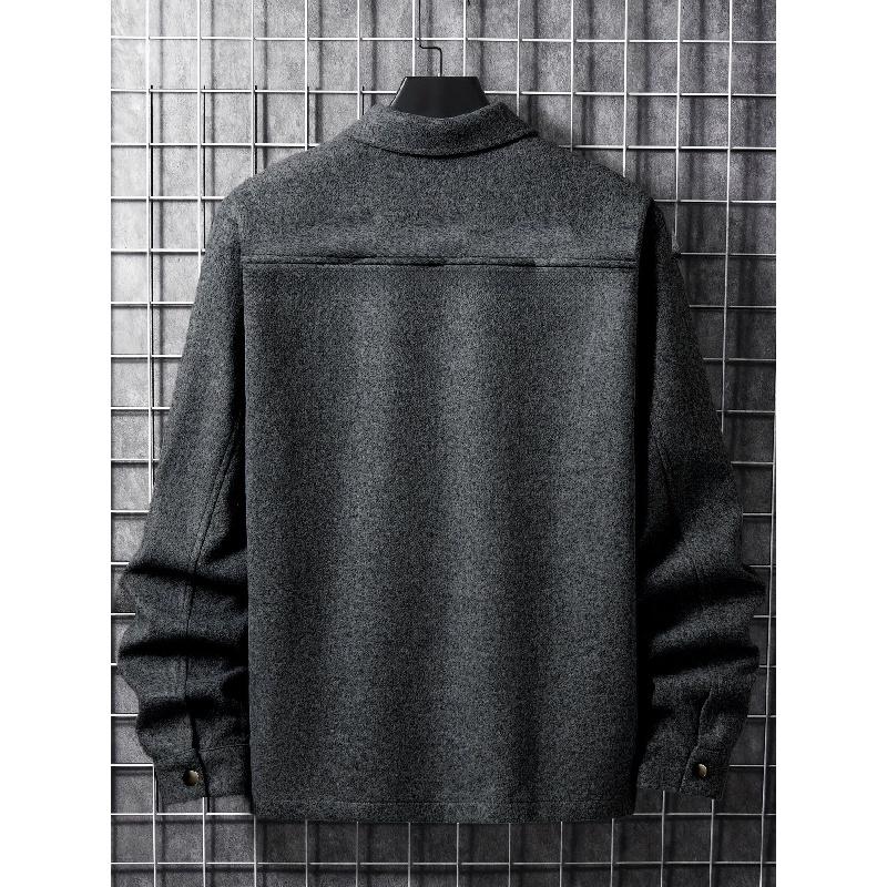 New Style Men's Turn-down Collar Jacket, Loose-fitting Casual Corduroy Work Jacket for Men