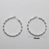 Silver-Plated Copper Bamboo Joint Large Round Hoop Earrings with Classic Face-Shaping Design and Plain Earring Backs.
