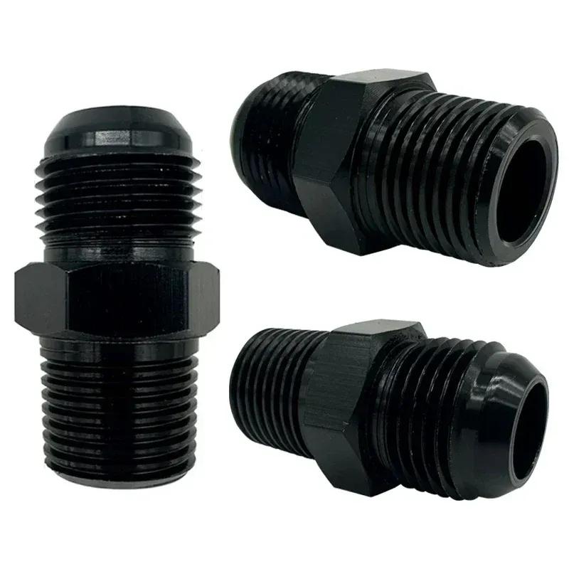 2X Flare Male AN4 AN6 AN8 AN10 AN12 To 1/4NPT 1/8NPT 3/8NPT 3/4 NPT Thread Straight Fittings Fuel Oil Cooler Hose Pipe Adapter