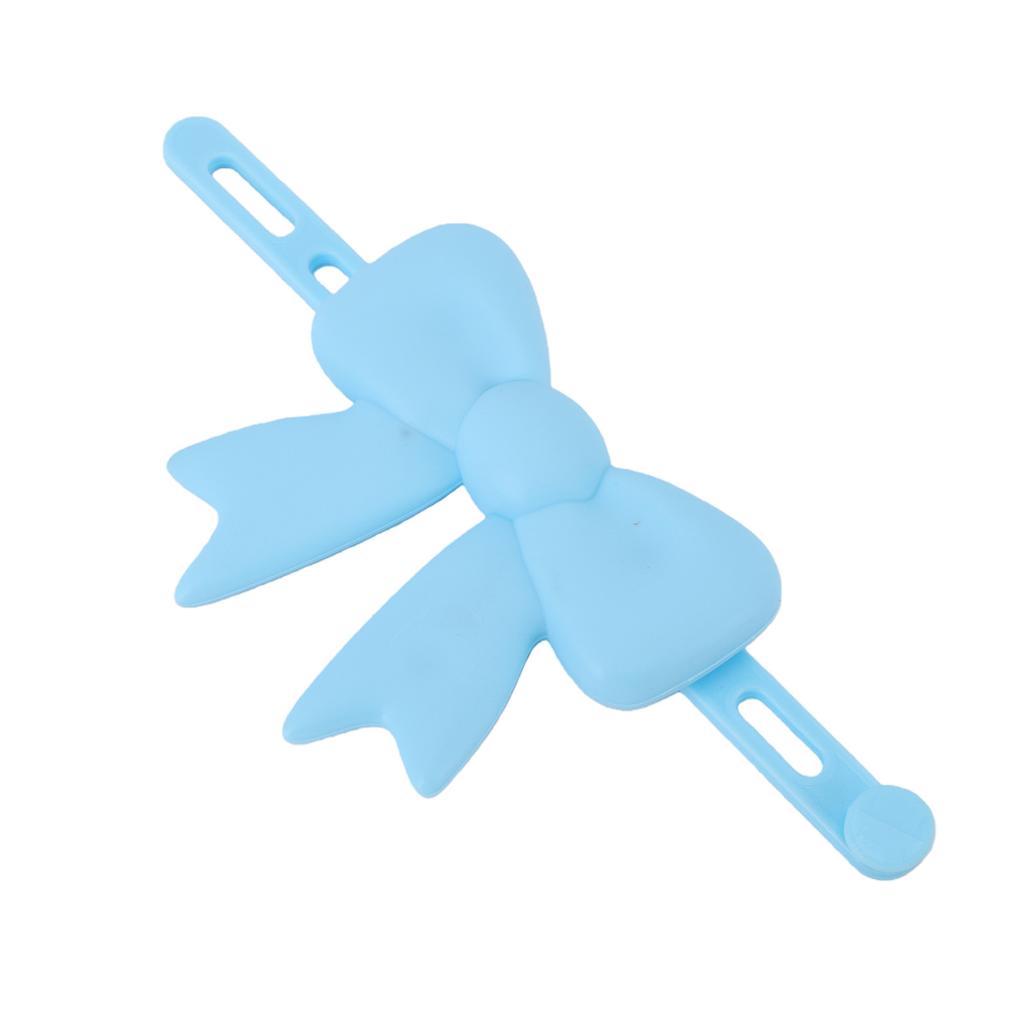 Silicone Bow Headphone Accessory Soft Fun 3D Headphone Bow Decor for Earphone Blue