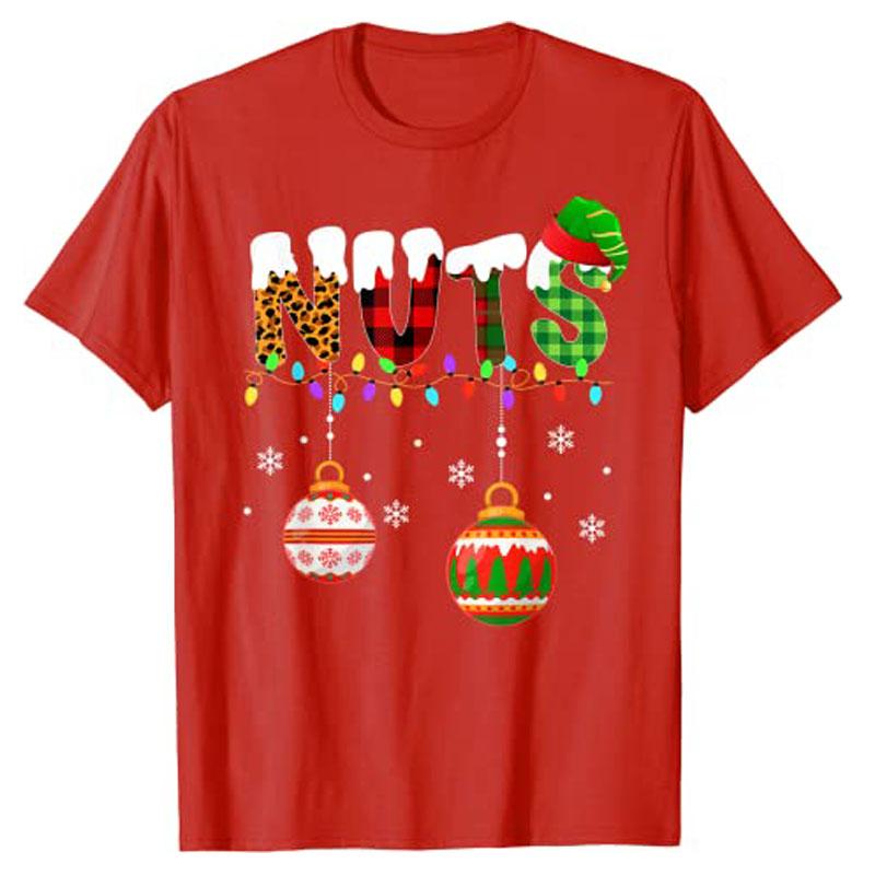 Funny Couples Christmas Chestnuts Adult Matching T-Shirt Xmas Costumes for Couples His and Her Girlfriends Boyfriends