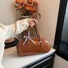 Fashion handbag with a bow for women simple underarm bag of solid color large capacity pillow bag