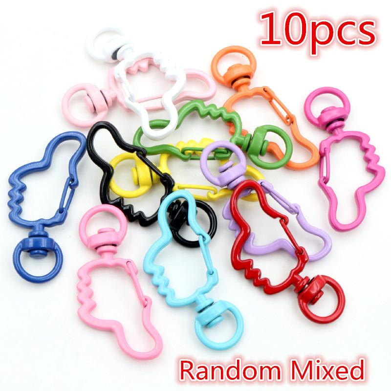 10pcs Random Mixed Snap Hook Trigger Clips Buckles For Keychain Lobster Clasp Hooks for Necklace Key Ring Clasp Jewelry Supplies