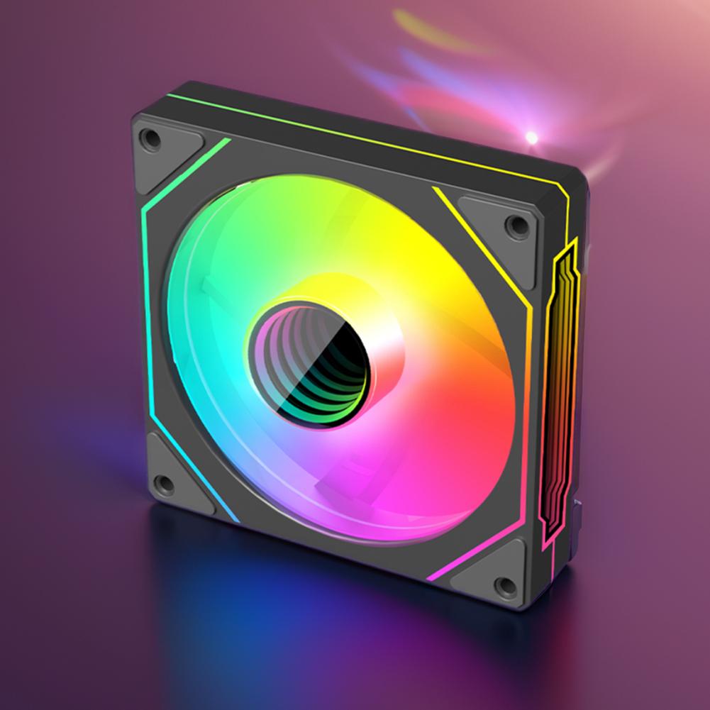 12cm ARGB 5V 3Pin 4 Pin PWM Silent Computer Cooler Fan Infinity Mirror CPU Case Cooling Fan 800-1800 RPM for PC Cooler and Case