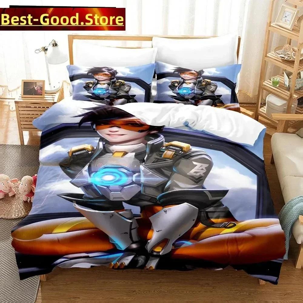 3D Anime Sexy Girls Overwatch Bedding Set Printed Bed Set With Pillowcase Duvet Cover Soft Single Double Queen Super King Size