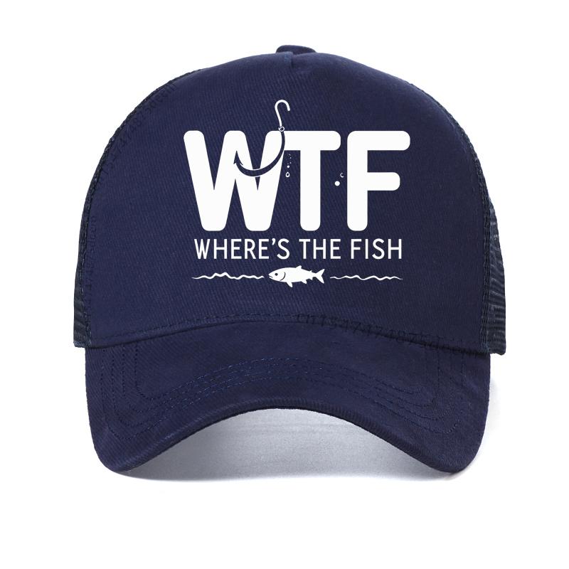 Funny WTF Where Is The Fish Graphic baseball cap Fishing Fisherman cap Fathers Day Gifts Casual Summer mesh Trucker hat sun hats
