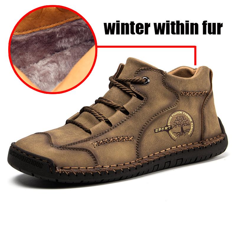 

Comfortable Casual Leather Shoes Men Sneakers Leather Loafers Handmade Men Shoe Winter Breathable Flats Shoe Hot Sale Moccasins 7.5