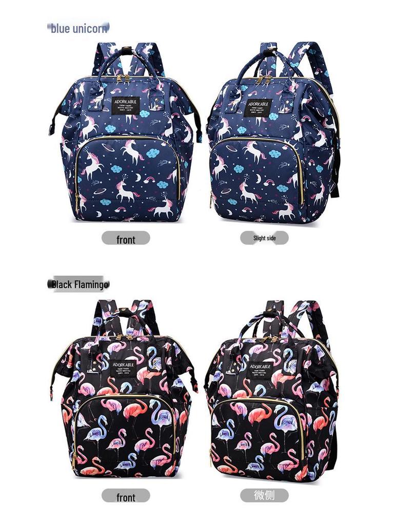 2025 Stylowy Nadruk Duża Pojemność Podwójny Plecak i Torba na Ramię dla Mam