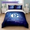 Schalke 04 FC Bettwäsche-Set mit individuellem Namenstext 1 Bettbezug + 2 Kissenbezüge Fußball-Logo Personalisierte Geschenkidee für besondere Anlässe Schlafzimmerdekoration